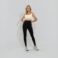 Calça Legging Poliamida Corte Básico Cintura Alta Preto LG2407
