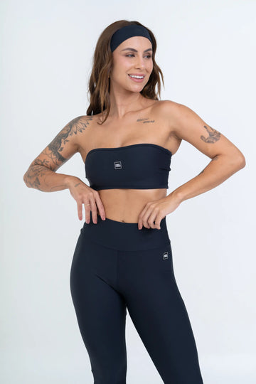 Conjunto Top e Calça Fitness Tomara Que Caia Allure Preto