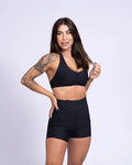 Conjunto Top e Calça Fitness Frente Única Nala Preto