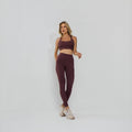 Calça Legging  Premium com Bolso e Recortes Tecido Texturizado Lilás LG2390