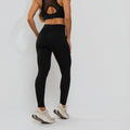 Calça Legging Premium Cós Antômico Superlargo Recorte Texturizado Preto LG2395