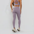 Calça Legging Premium Cós Antômico Superlargo Recorte Texturizado Lilás LG2396