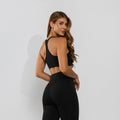 Conjunto Top e Calça Fitness Franzido Decote  Tecido Alta Elasticidade Premium Bojo Embutido Preto TP1866