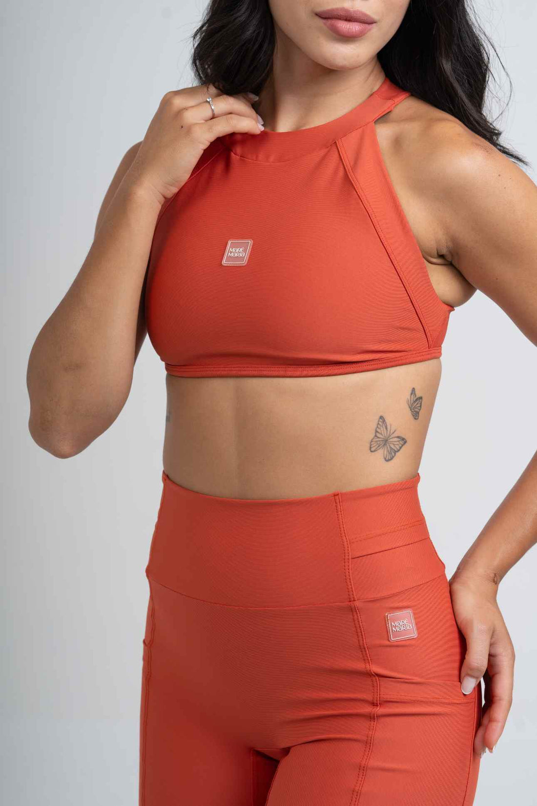 Conjunto Top e Calça Fitness Compressão Madu Telha