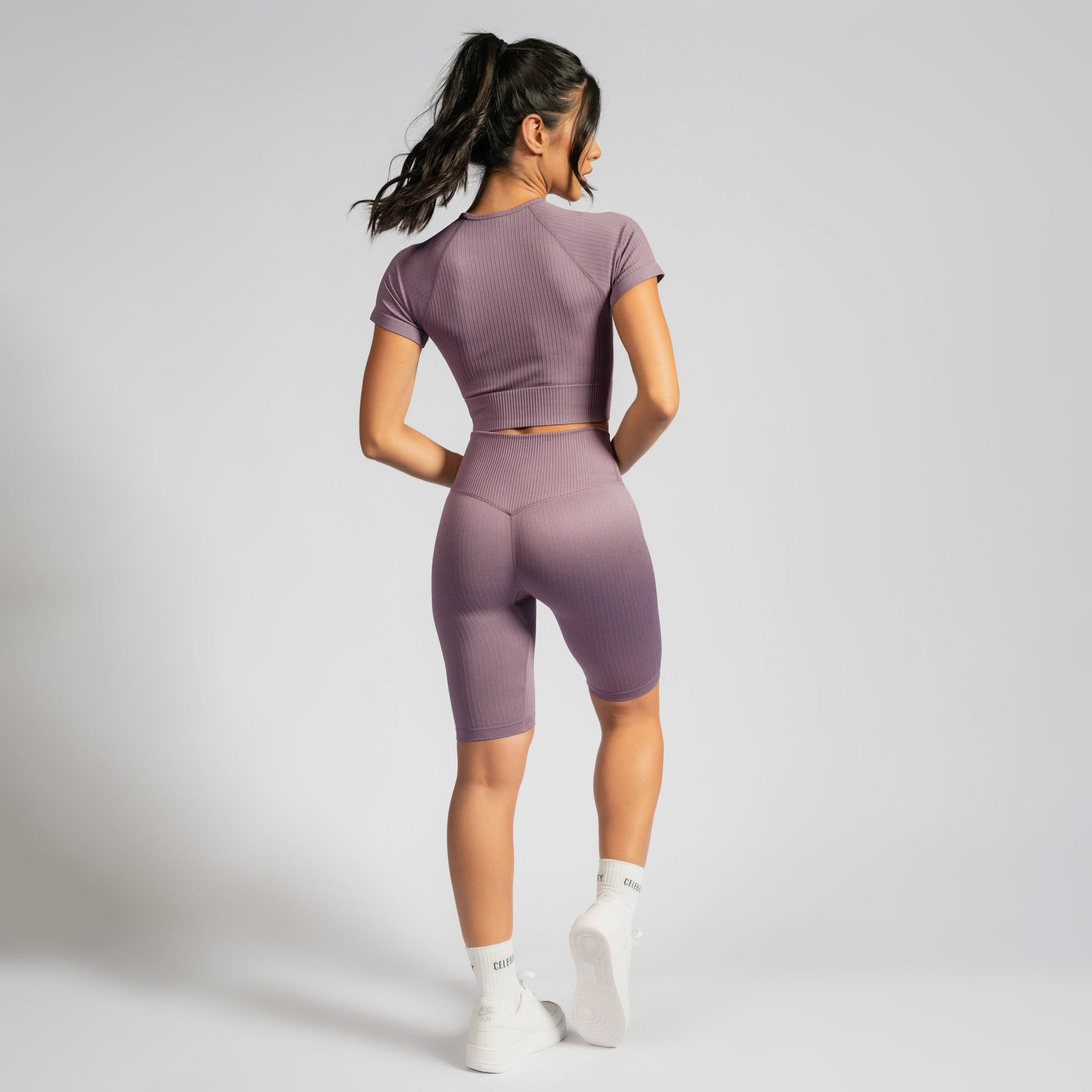 Bermuda Fitness Seamless Canelada Roxo BD186