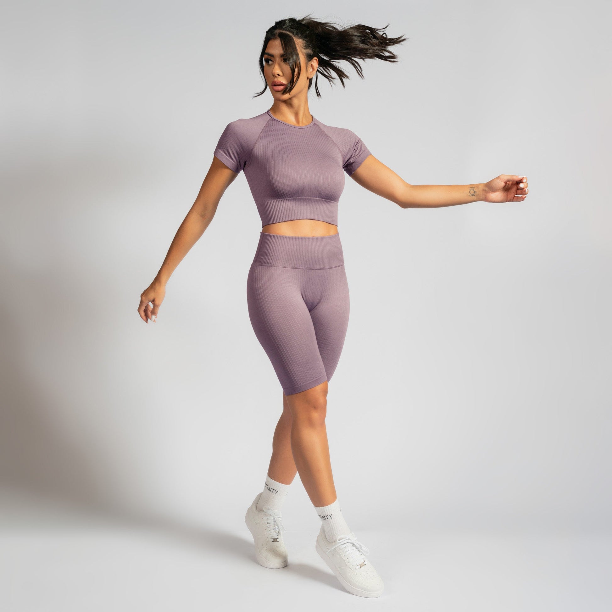 Bermuda Fitness Seamless Canelada Roxo BD186