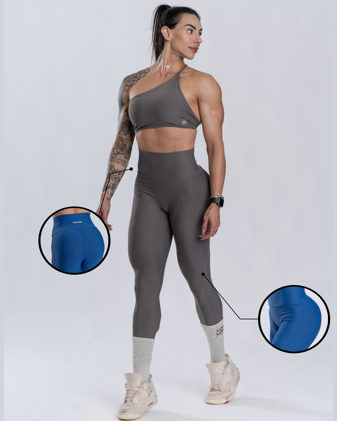 Calça legging fitness Confort s/ costura frontal Compressão