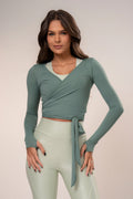 Conjunto Top e Calça Ballet Wrap Sálvia