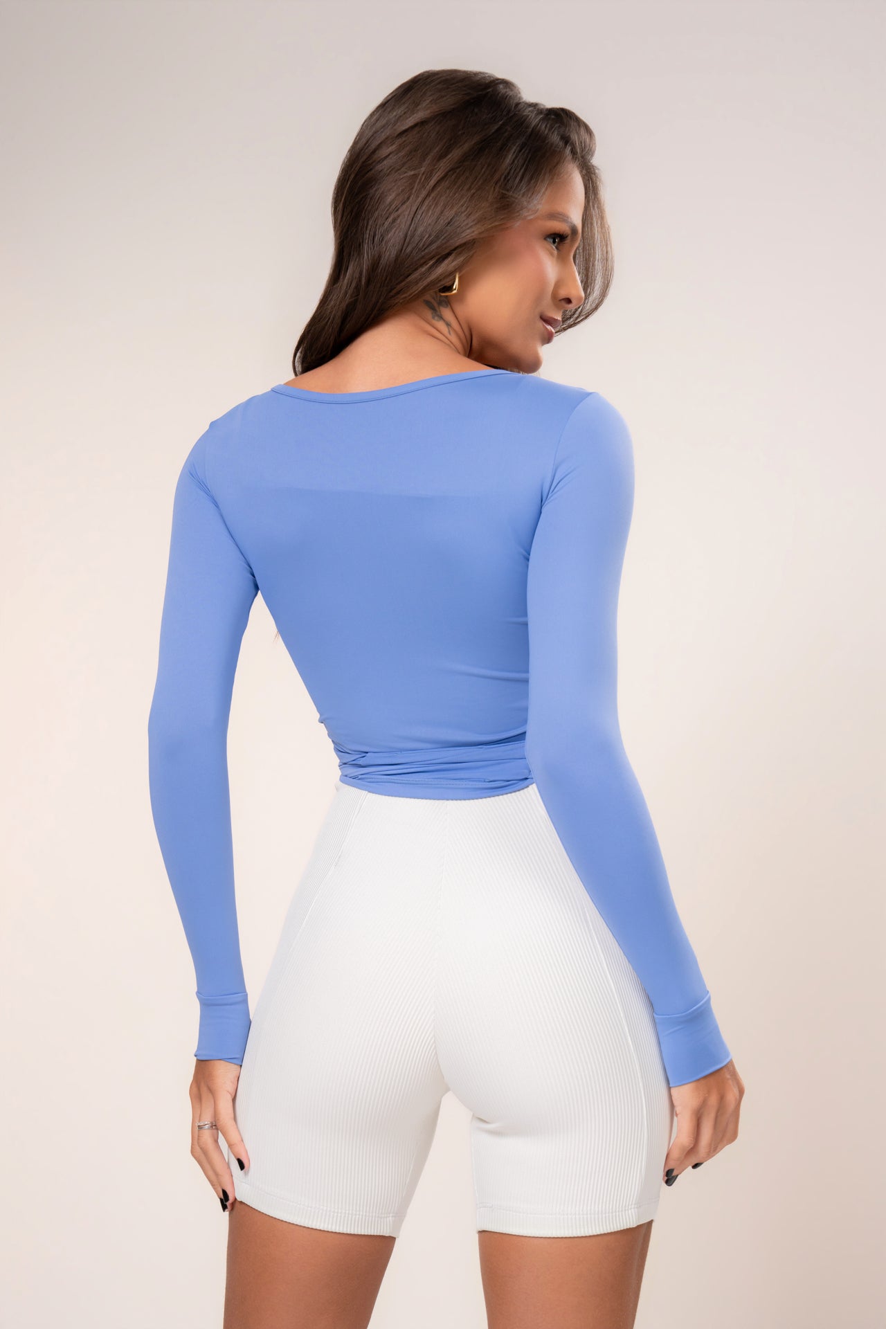 Conjunto Top e Calça Ballet Wrap Azul