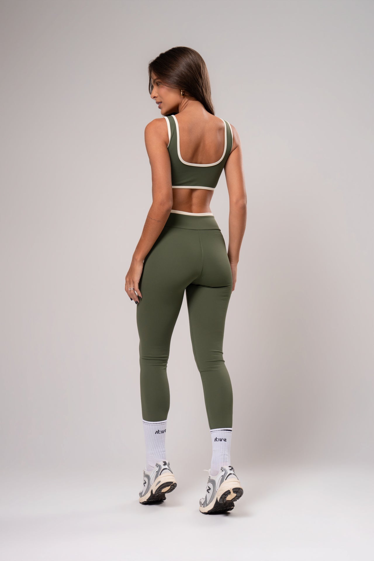 Conjunto Legging e Top Viés Cosmo Verde