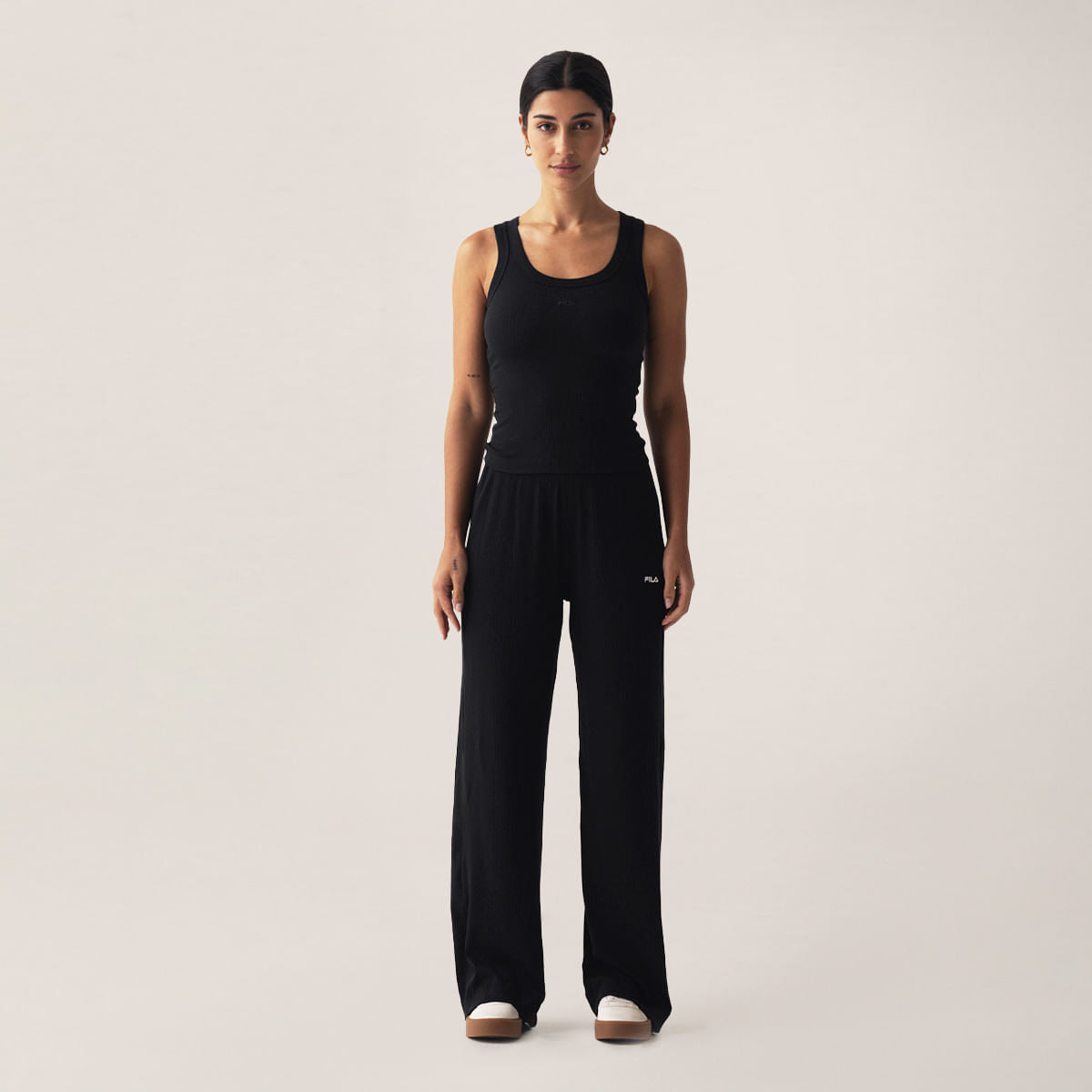 Calça Fila Wide Essentials Canelada Feminina