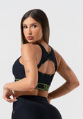 Conjunto Top e Calça Fitness Feminino Com Bojo E Costas Vazadas Com Elástico Activity Dlk Preto