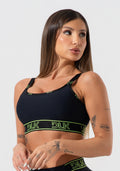 Conjunto Top e Calça Fitness Feminino Com Bojo E Alças Duplas De Elástico Activity Dlk Preto