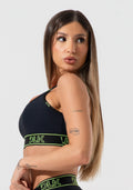 Conjunto Top e Calça Fitness Feminino Com Bojo E Alças Duplas De Elástico Activity Dlk Preto