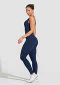 Macacão Fitness Feminino Nadador Com Decote Soul Dlk Azul Marinho
