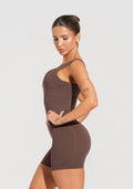 Macaquinho Fitness Feminino Com Alças Largas Soul Dlk Marrom