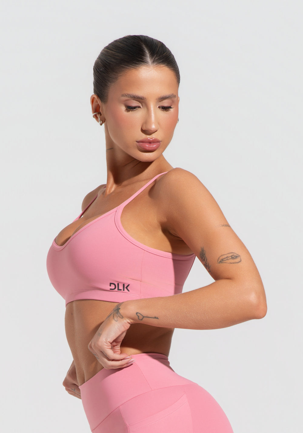 Conjunto Top e Calça Fitness Feminino Com Alças Finas Reguláveis Soul Dlk Rosa
