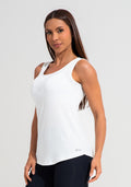 Camiseta Fitness Feminina De Poliamida Básica Dlk Branco