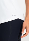 Camiseta Fitness Feminina De Poliamida Básica Dlk Branco