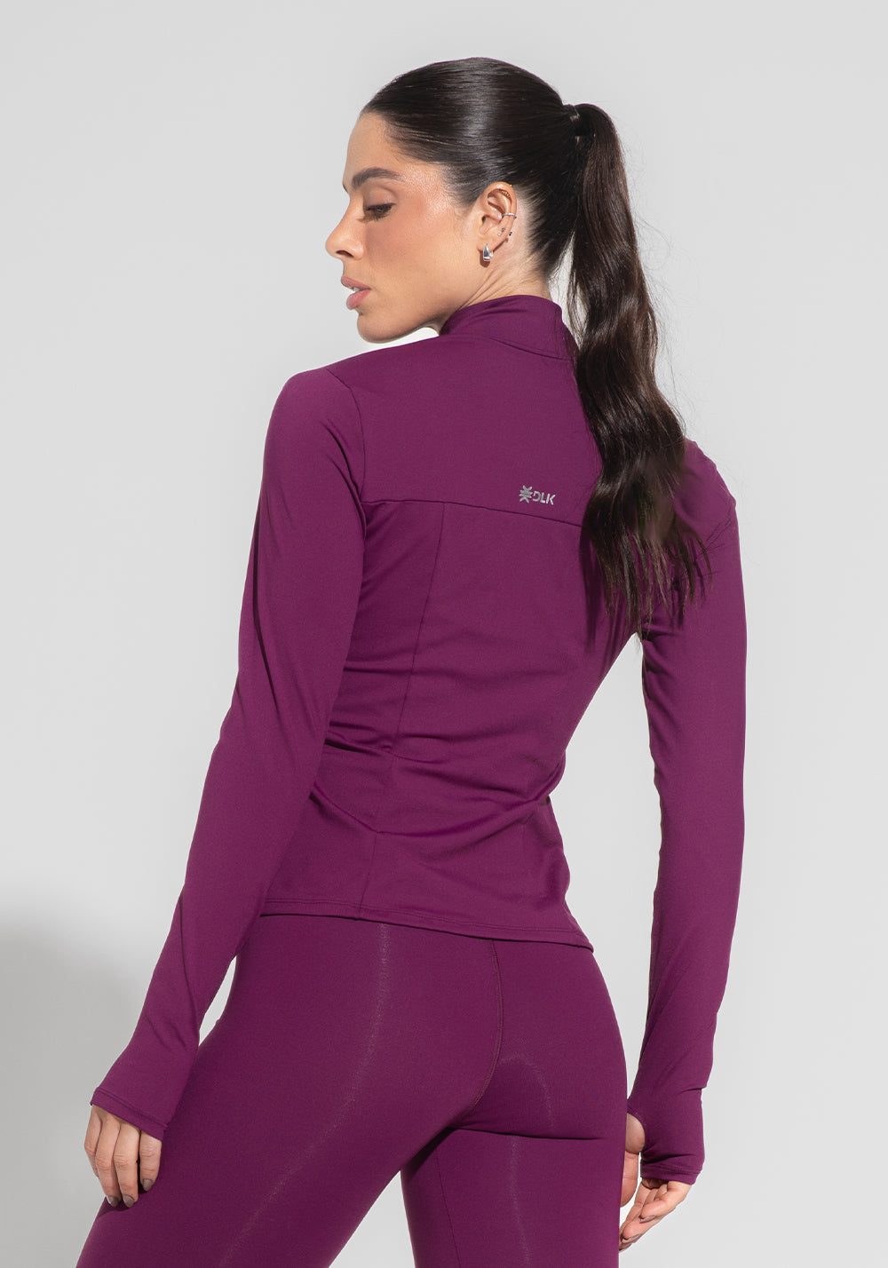 Casaco Fitness Feminino Com Zíper Roxo Básico Dlk