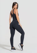 Macacão Fitness Feminino Preto Básico Dlk