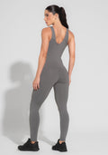 Macacão Fitness Feminino Cinza Básico Dlk
