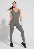 Macacão Fitness Feminino Cinza Básico Dlk