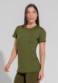 Blusa Fitness Feminina Alongada Motion Lines Dlk Verde Oliva