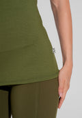 Blusa Fitness Feminina Alongada Motion Lines Dlk Verde Oliva
