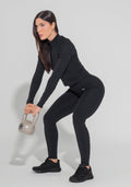 Casaco Fitness Feminino Com Detalhe Canelado Motion Lines Dlk Preto