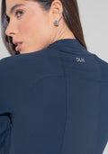 Casaco Fitness Feminino Com Detalhe Canelado Motion Lines Dlk Azul Marinho