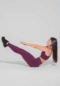 Legging Fitness Feminina Com Lateral Canelada Motion Lines Dlk Vinho