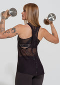 Camiseta Fitness Feminina Nadador De Tule Com Elástico Activity Dlk Azul Marrom Café