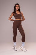 Conjunto Legging e Top Alças Duplas Essentials Chocolate