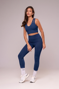 Conjunto Legging e Top Alças Duplas Essentials  Azul Marinho