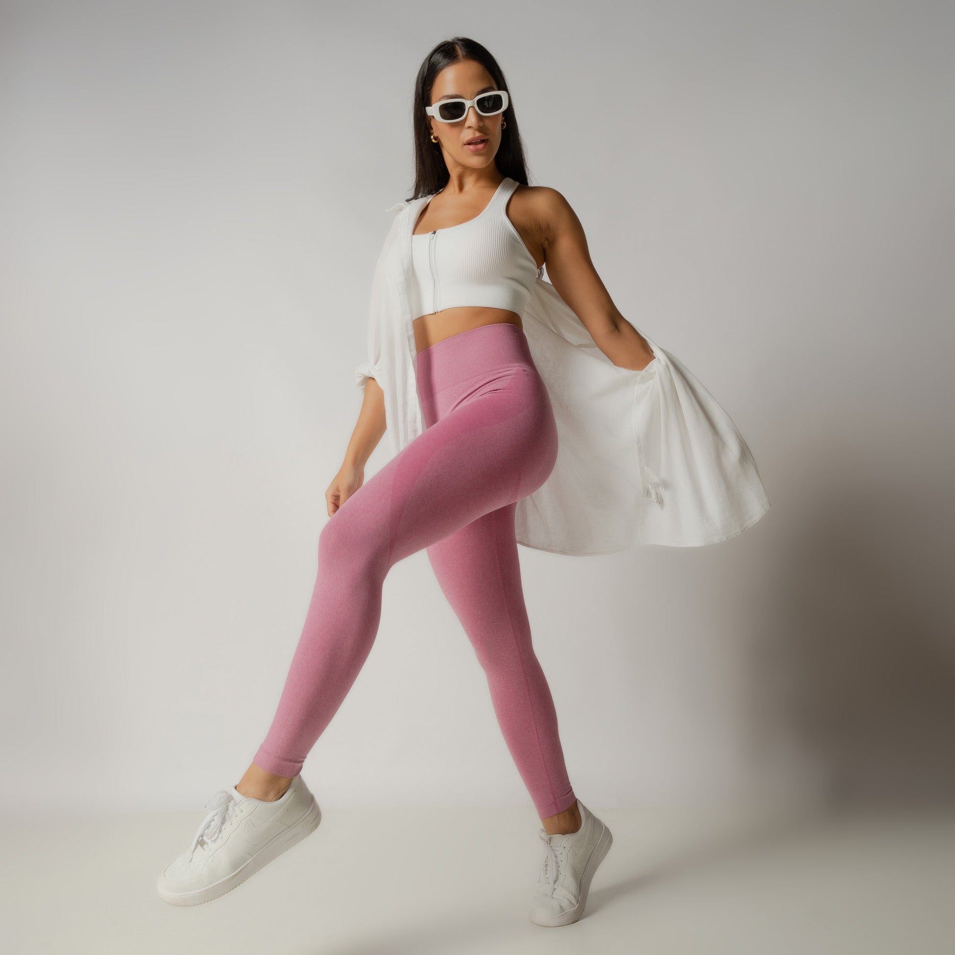 Legging Fitness Seamless Rosa Mescla LG2245
