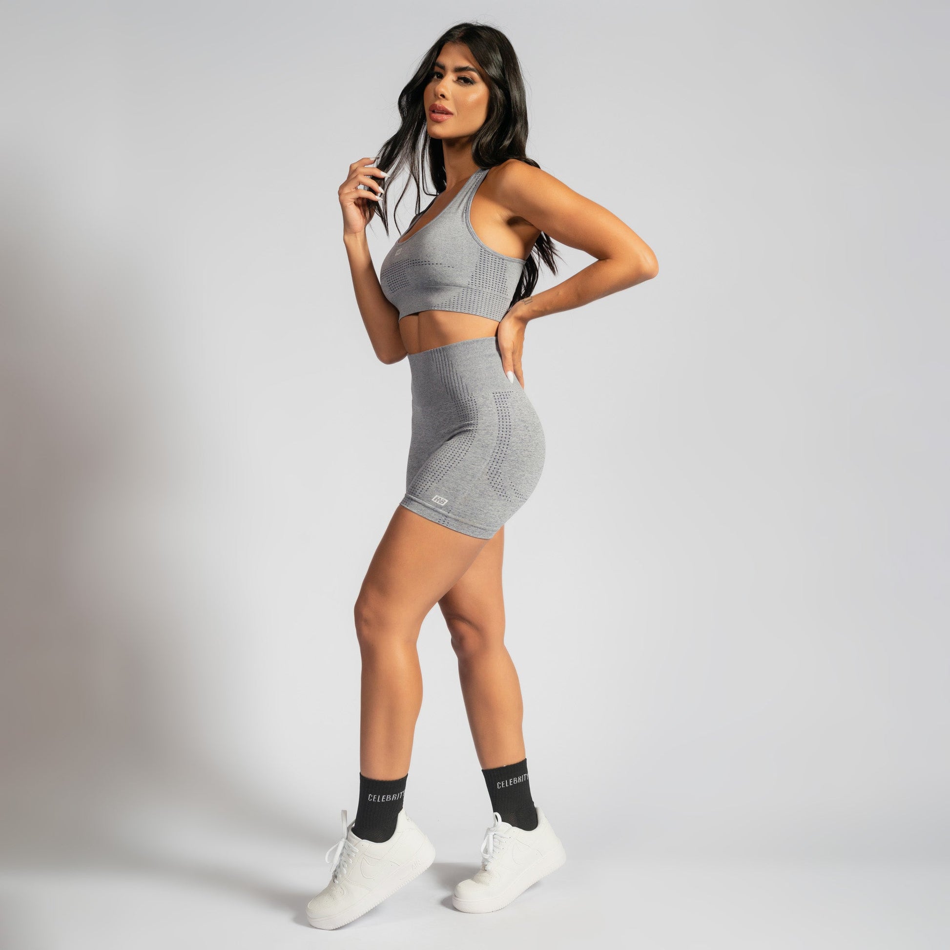 Short Fitness Seamless Mescla Claro SH678