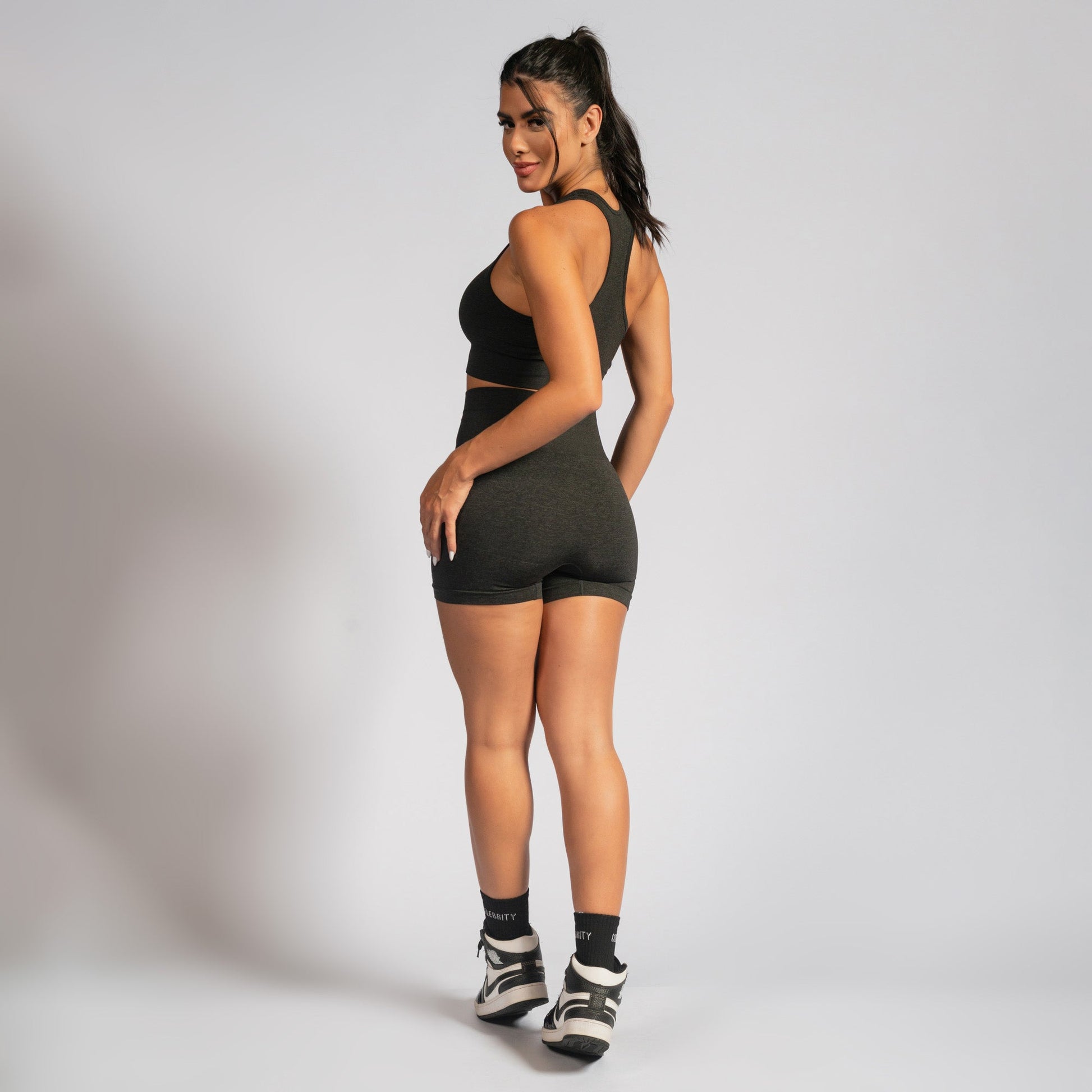 Short Fitness Seamless Mescla Escuro SH679