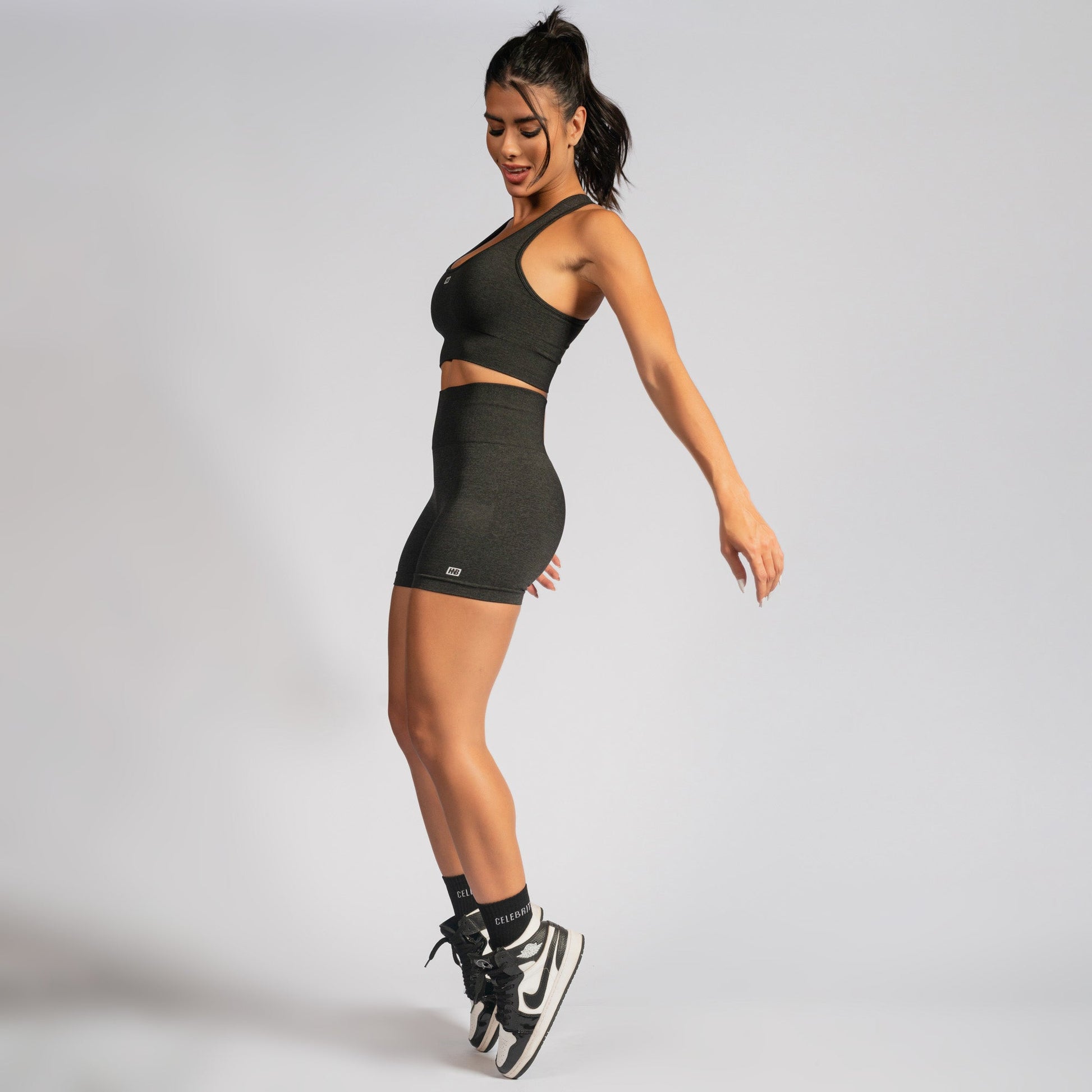 Short Fitness Seamless Mescla Escuro SH679