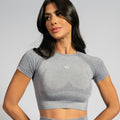 Conjunto Top e Calça Cropped Seamless Mescla Claro TP1554