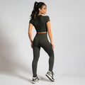 Conjunto Top e Calça Cropped Seamless Mescla Escuro TP1555