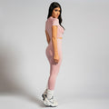 Conjunto Top e Calça Cropped Seamless Mescla Rosa TP1553