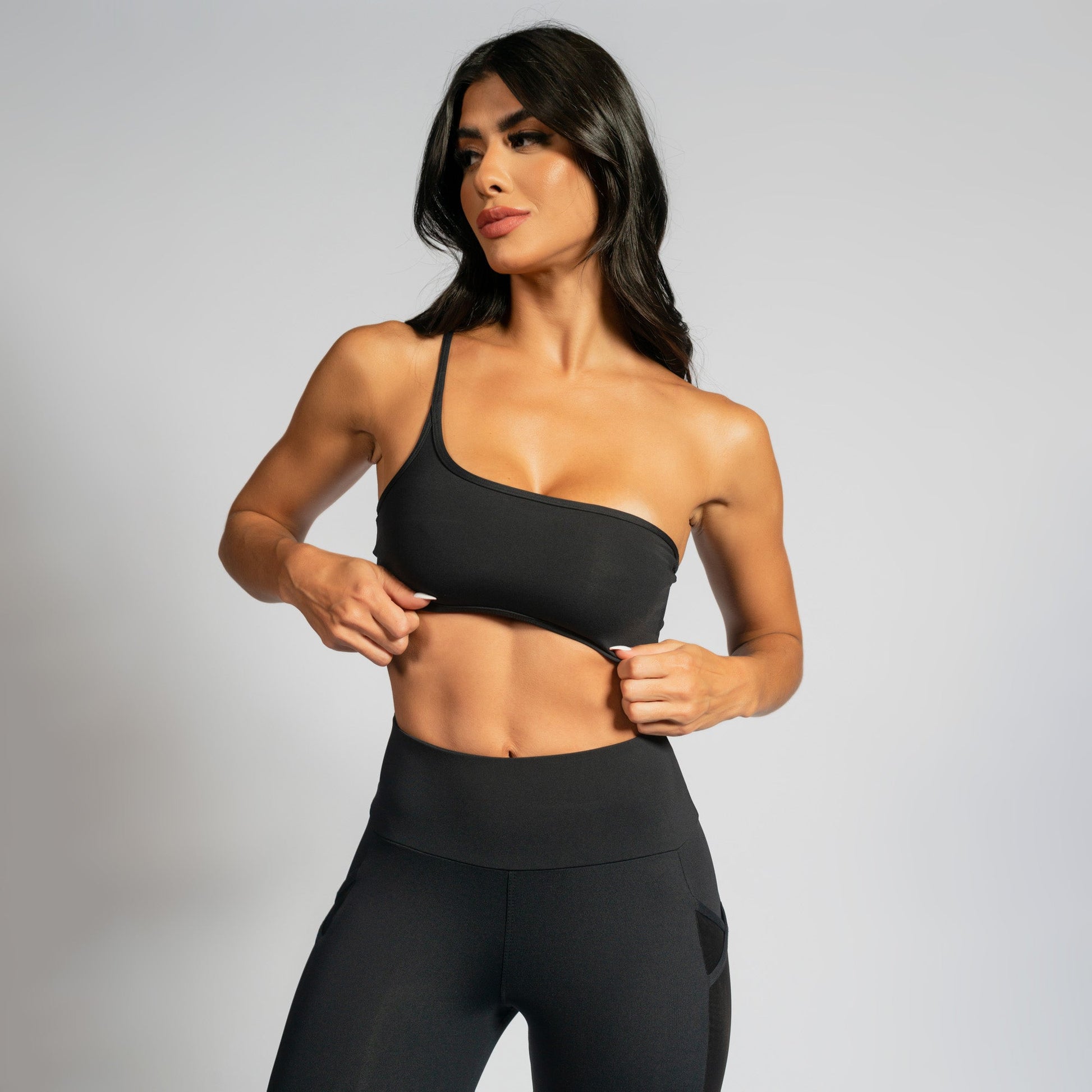 Conjunto Top e Calça Fitness Preto Celebrity HNB TP1593