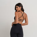 Conjunto Top e Calça Fitness Preto Decote Franzido TP1699