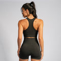 Conjunto Top e Calça Fitness Seamless Mescla Escuro TP1558