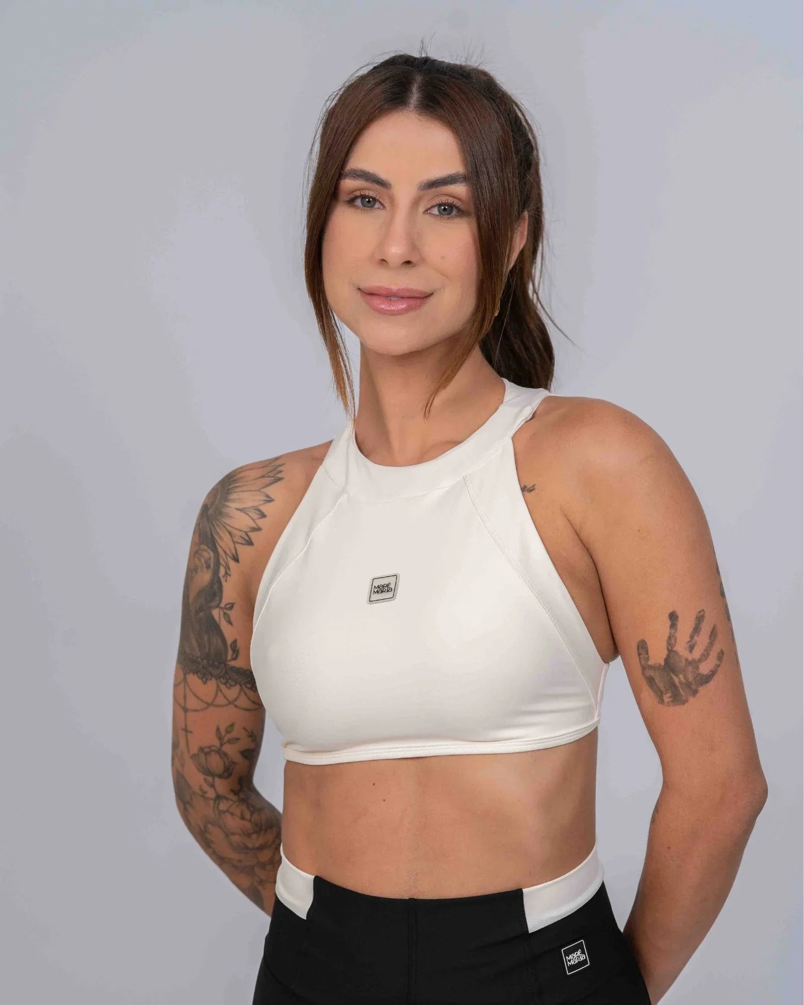 Conjunto Top e Calça Fitness Madu Off White