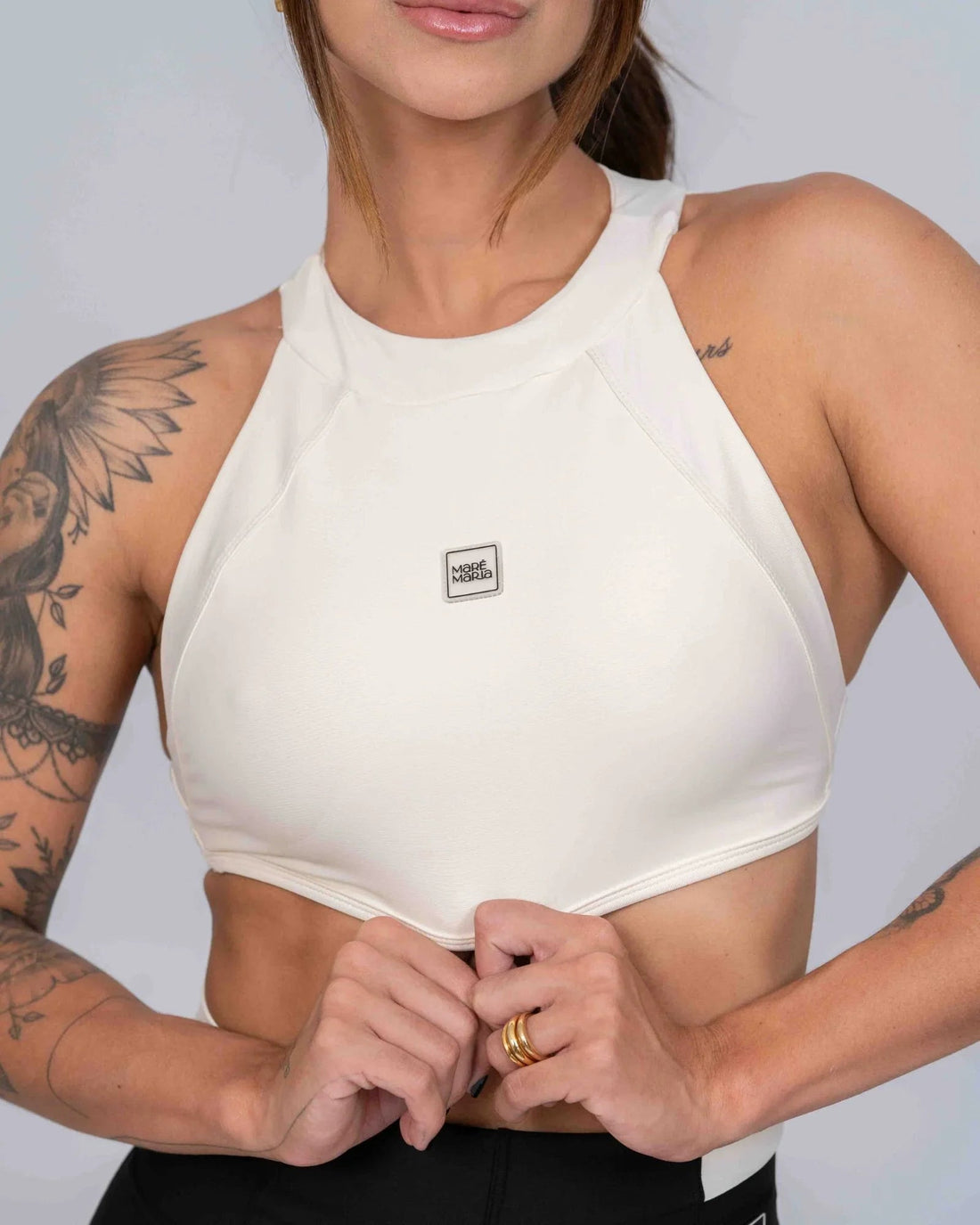 Conjunto Top e Calça Fitness Madu Off White