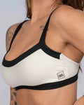 Conjunto Top e Calça Fitness Flow Duo Off White com Super Black