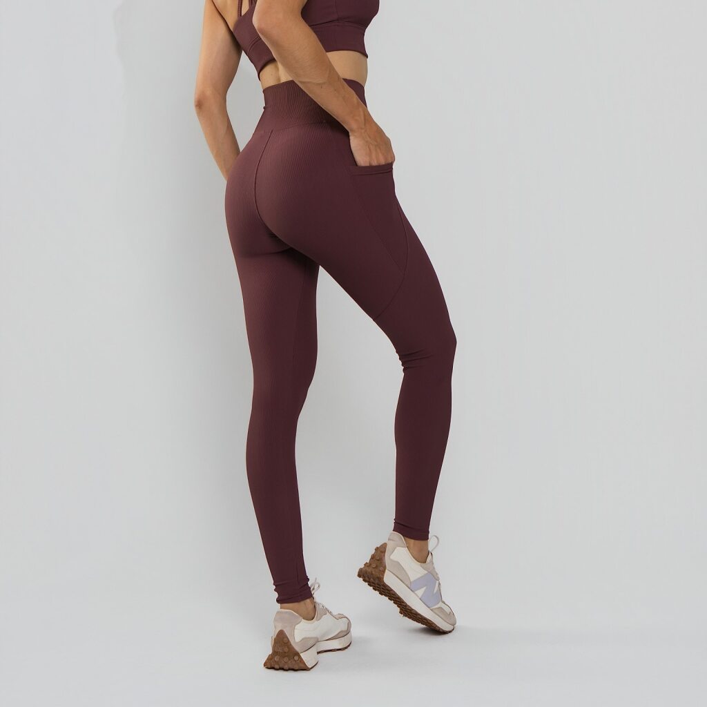 Calça Legging Poliamida Texturizada Cós Alto Duplo Lilás LG2394