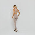 Calça Legging Premium Cós Antômico Superlargo Recorte Texturizado Areia LG2397